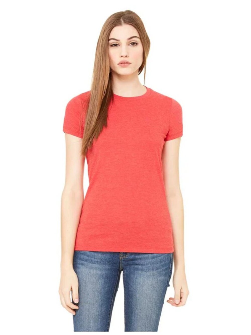 Bella Canvas Women's Slim Fit Heather Red T-Shirt